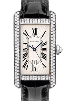 Cartier Tank Americaine Medium Model White Gold diamonds WB710002